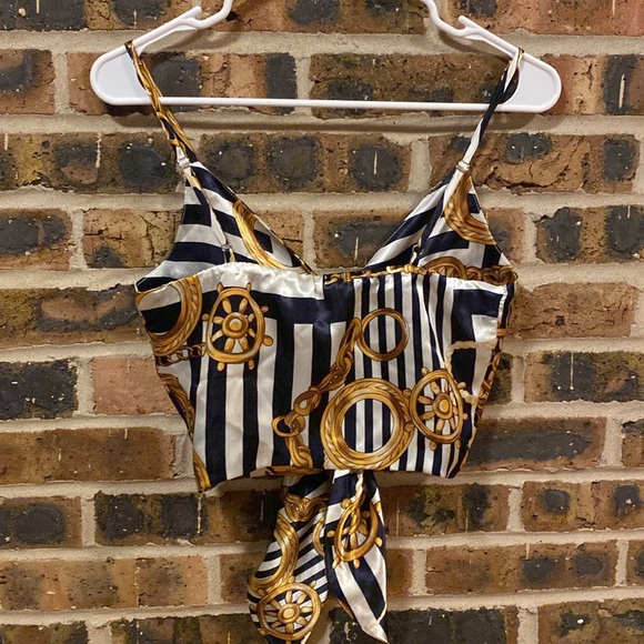 Lurelly Tops - Lurelly made in los angeles silk corset, midriff tie, adjustable straps, W’s S